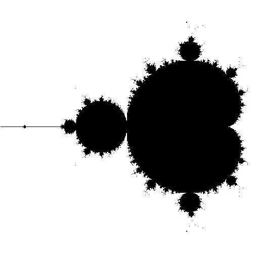 La fractale de Mandelbrot en noir et blanc